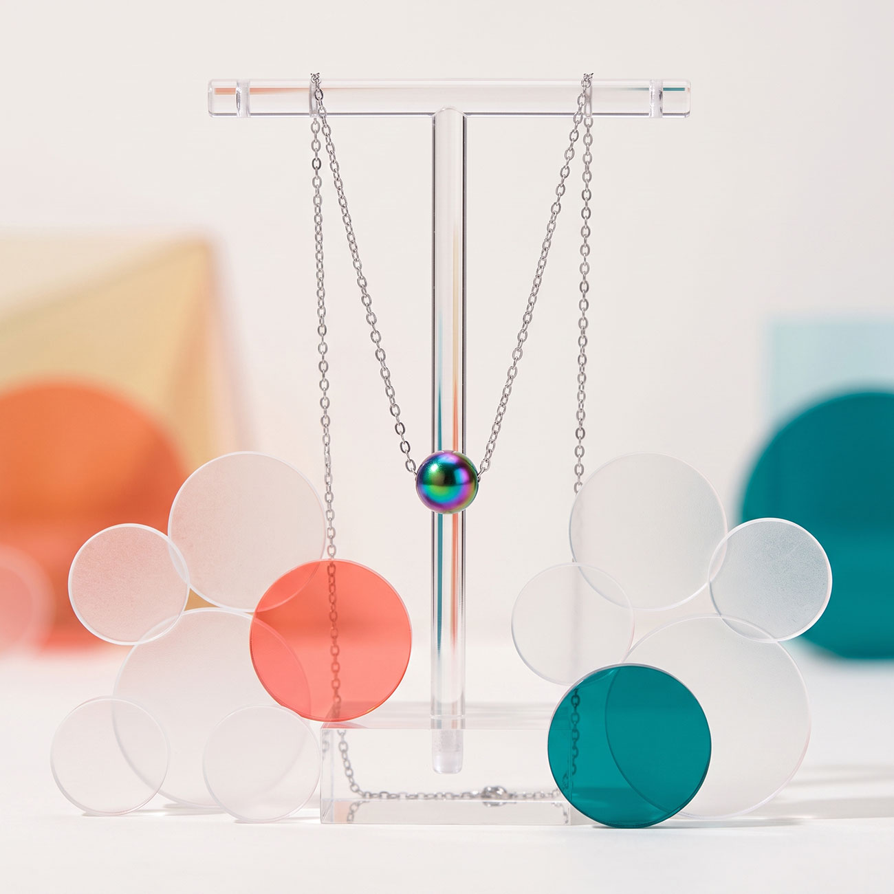 Iridescent Bubble Bead Necklace — marketing photo 4
