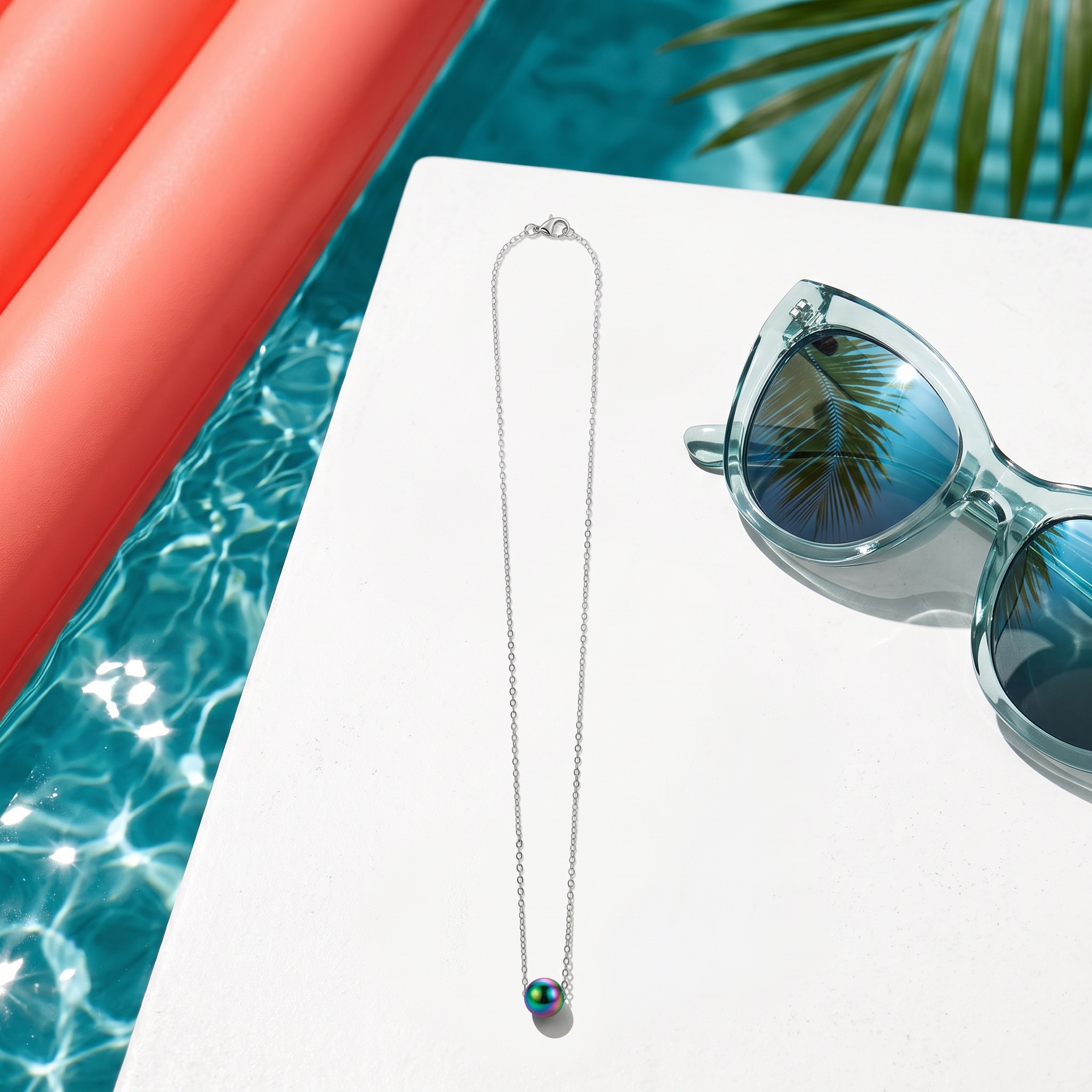 Iridescent Bubble Bead Necklace — marketing photo 9