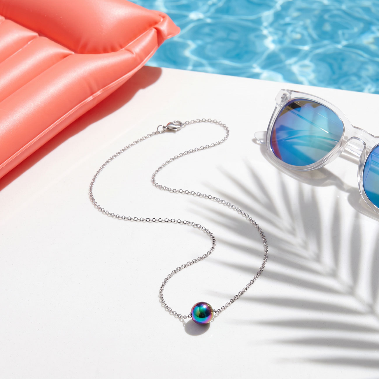 Iridescent Bubble Bead Necklace — marketing photo 2