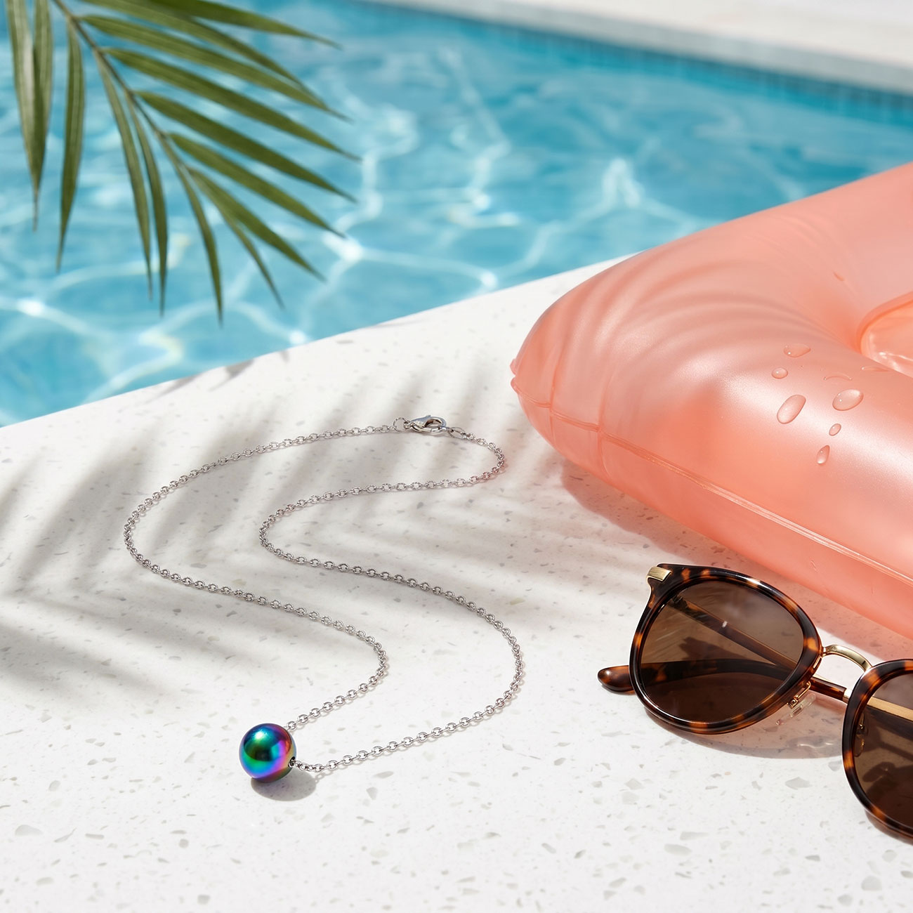 Iridescent Bubble Bead Necklace — marketing photo 6