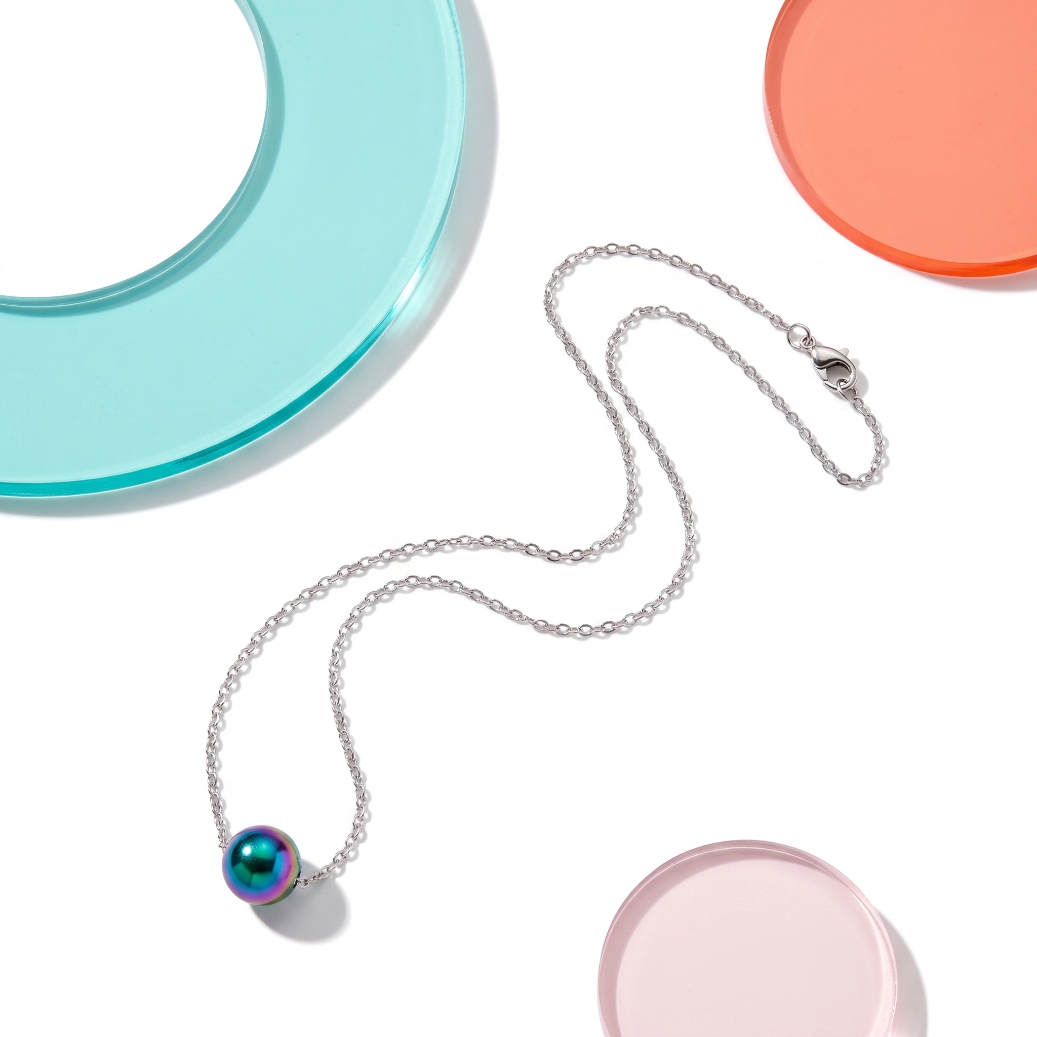 Iridescent Bubble Bead Necklace — marketing photo 8