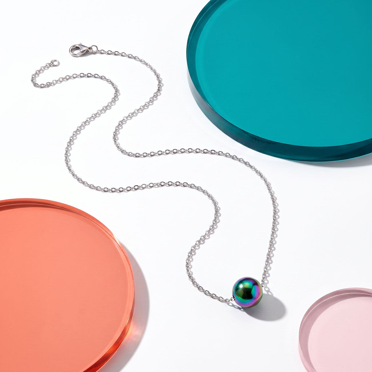 Iridescent Bubble Bead Necklace — marketing photo 3