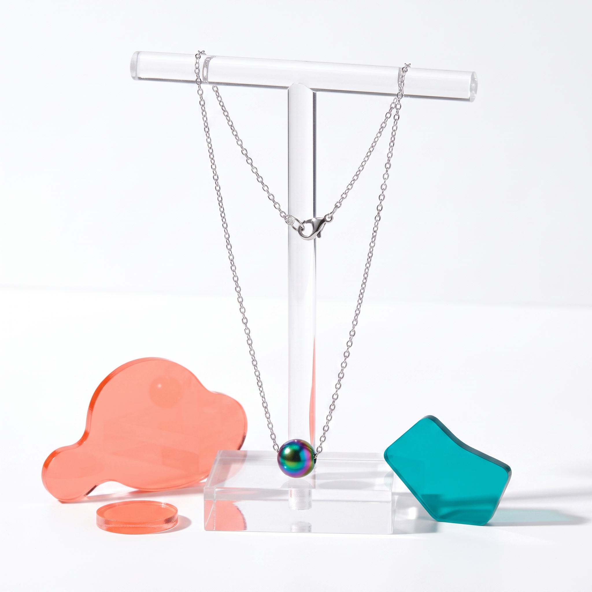 Iridescent Bubble Bead Necklace — marketing photo 10