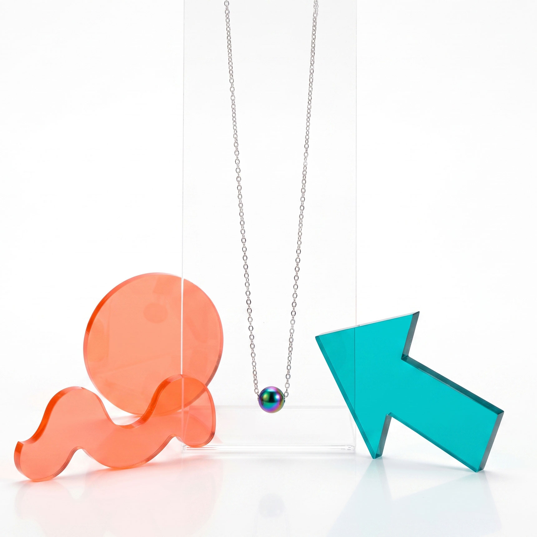 Iridescent Bubble Bead Necklace — marketing photo 15