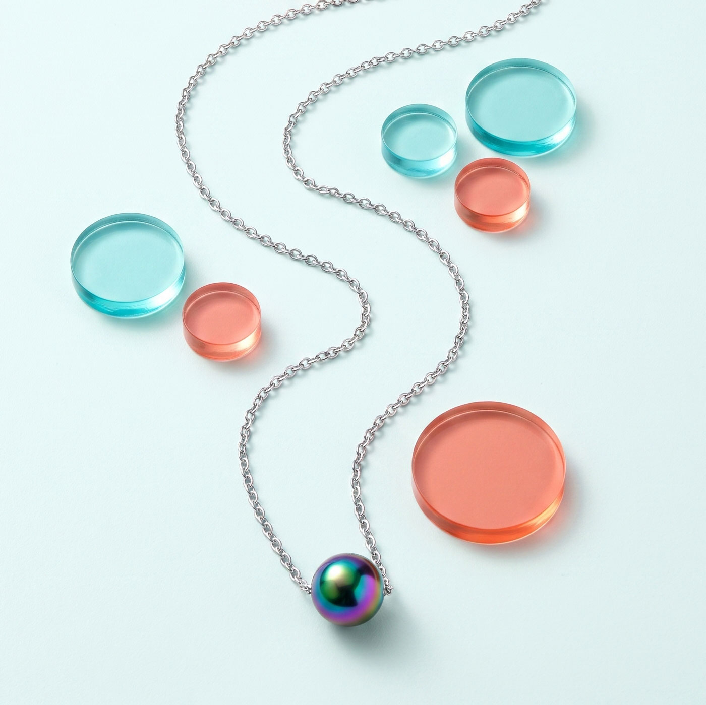 Iridescent Bubble Bead Necklace — marketing photo 14