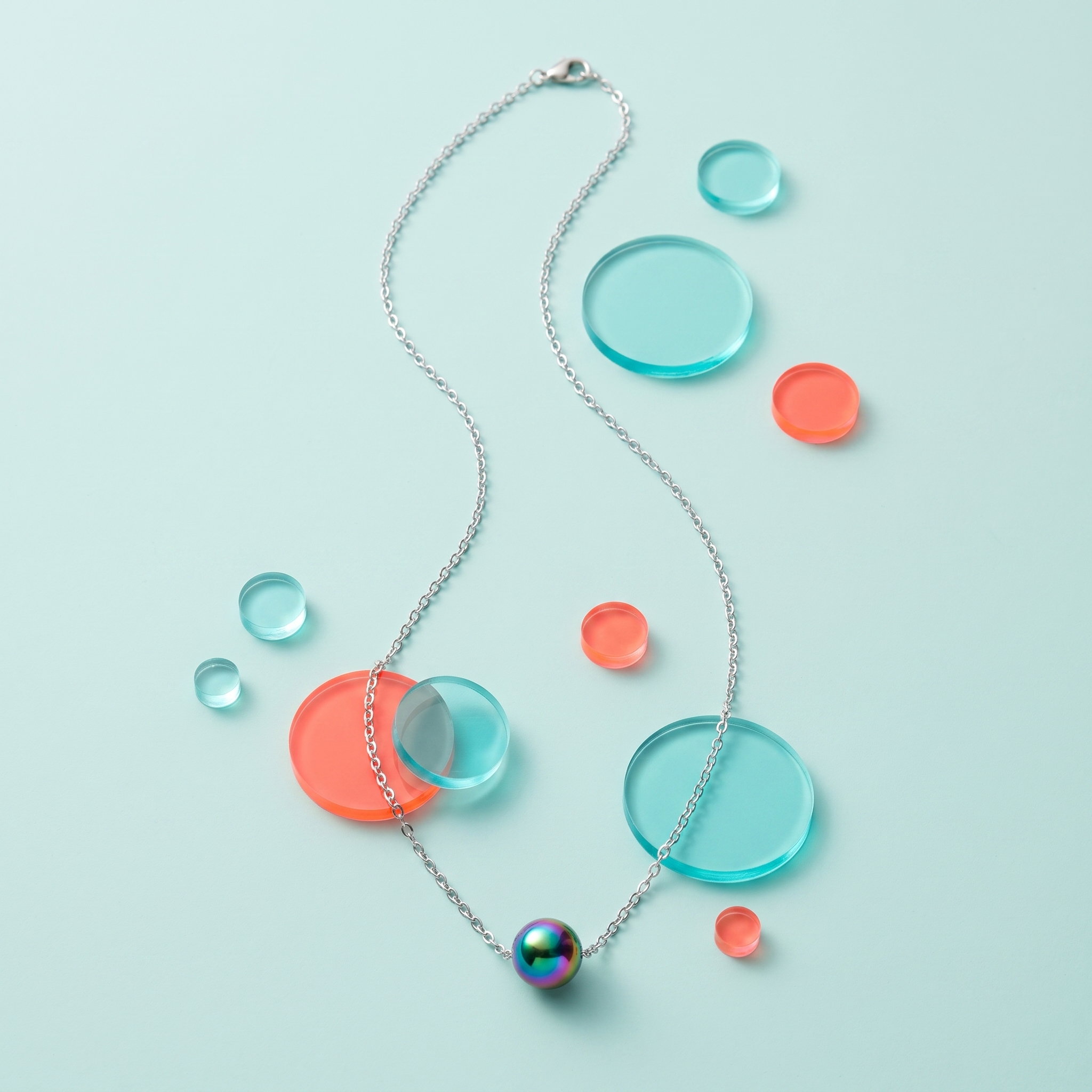 Iridescent Bubble Bead Necklace — marketing photo 18