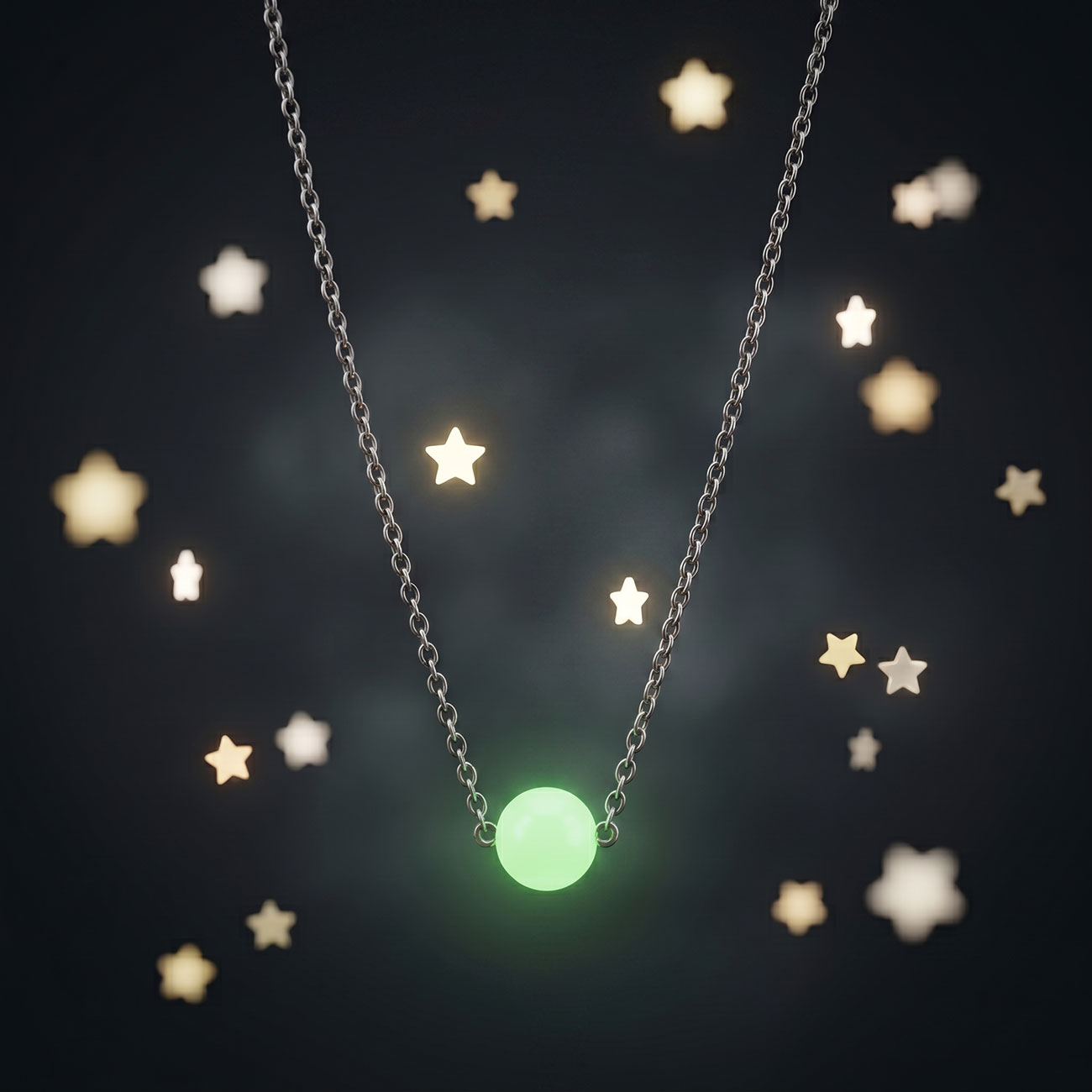 Glow In The Dark Bead Necklace — marketing