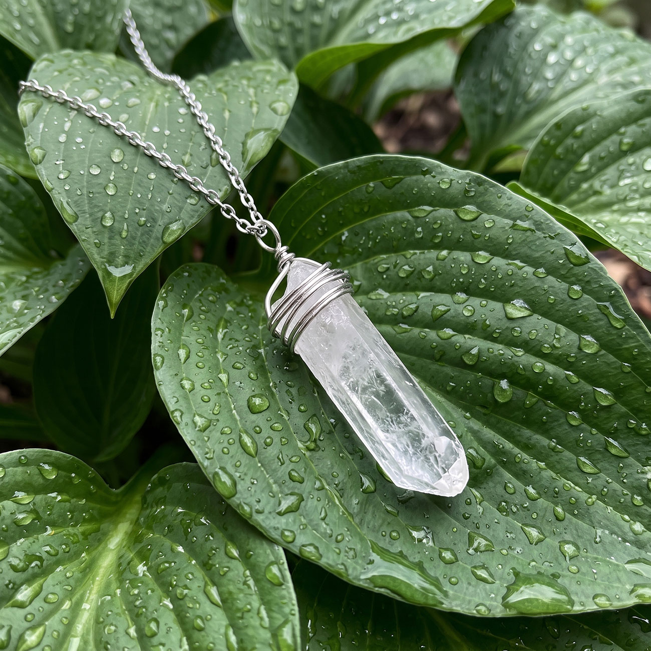 Clear Crystal Necklace, marketing photo 2