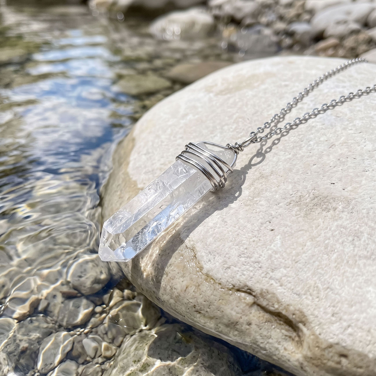 Clear Crystal Necklace, marketing photo 3