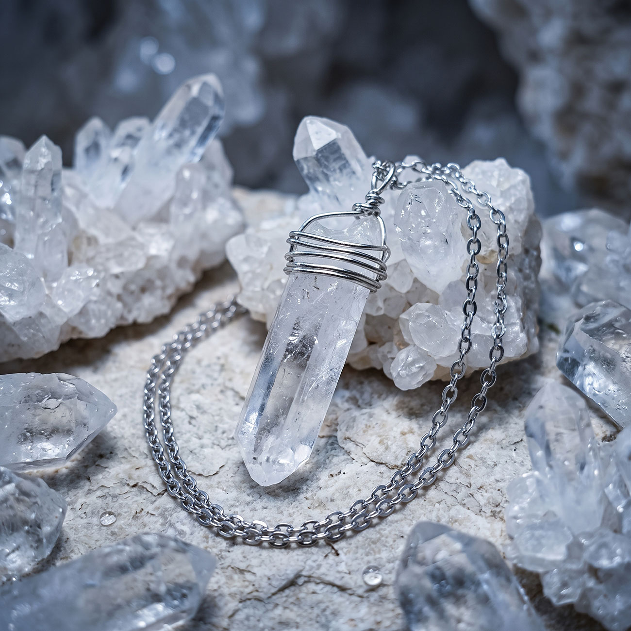 Clear Crystal Necklace, marketing photo 7