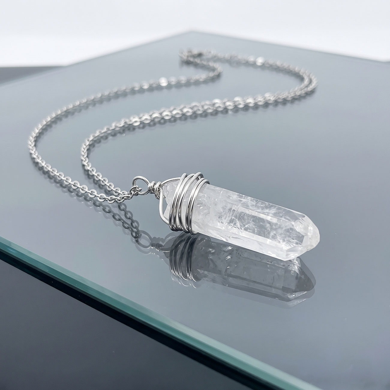 Clear Crystal Necklace, marketing photo 6