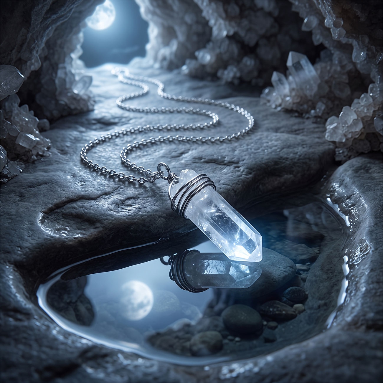 Clear Crystal Necklace, marketing photo 5