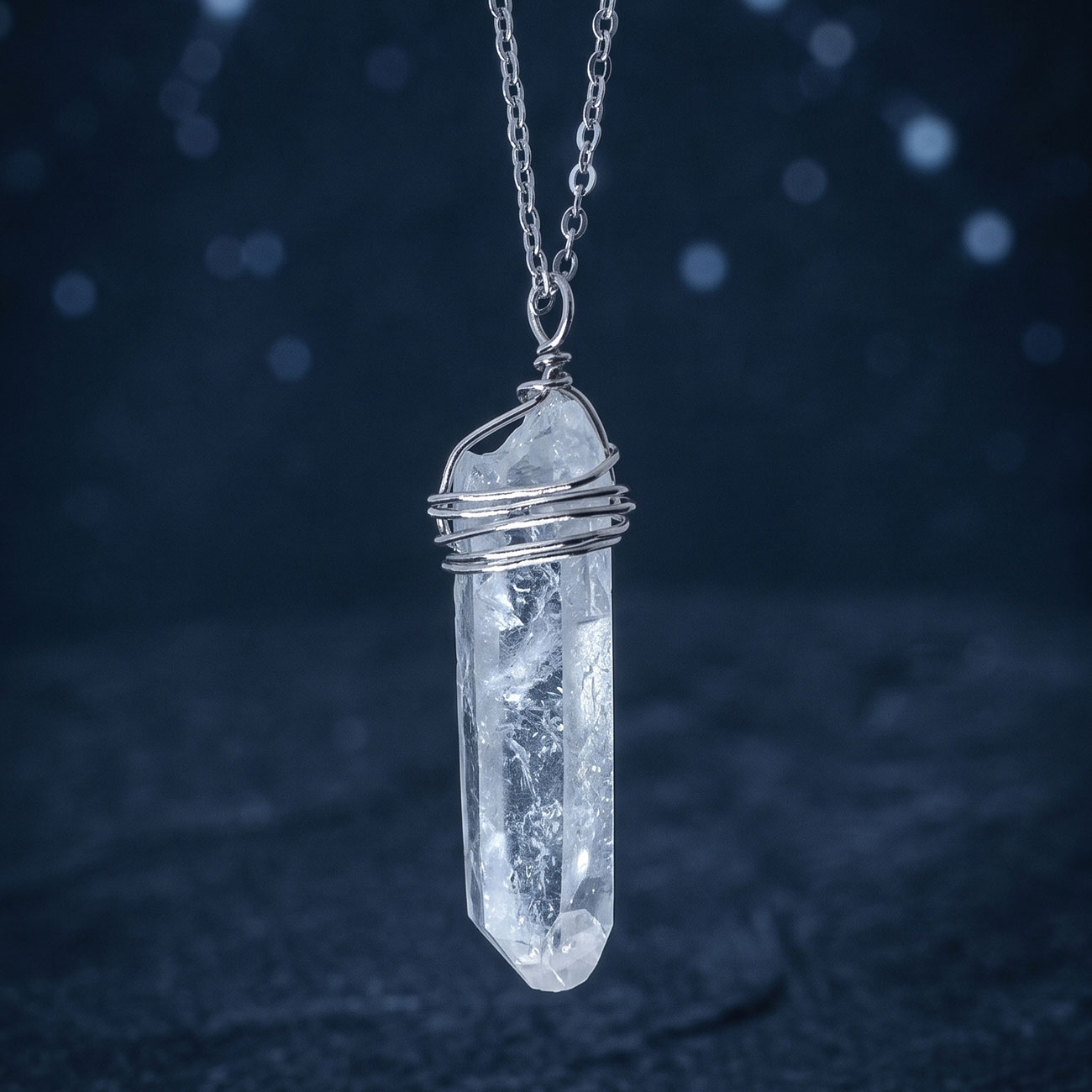Clear Crystal Necklace, marketing photo 4
