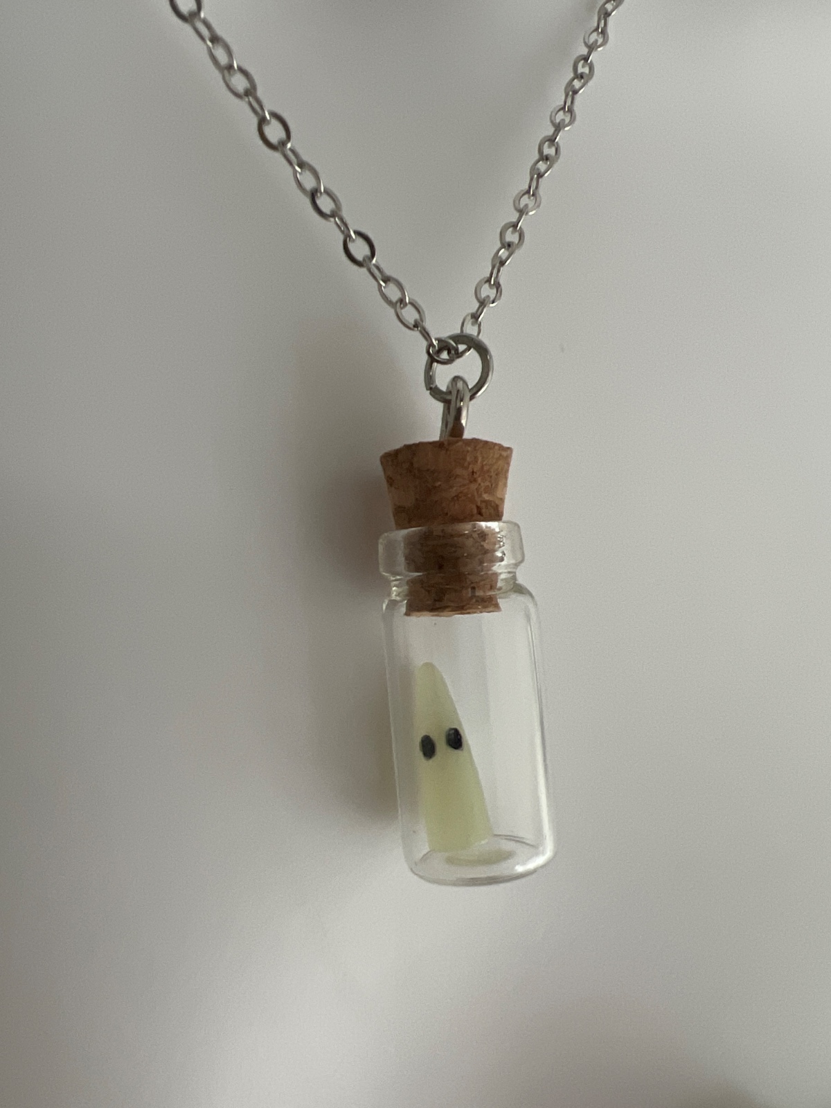 Glow in the Dark Ghost Bottle Necklace — marketing