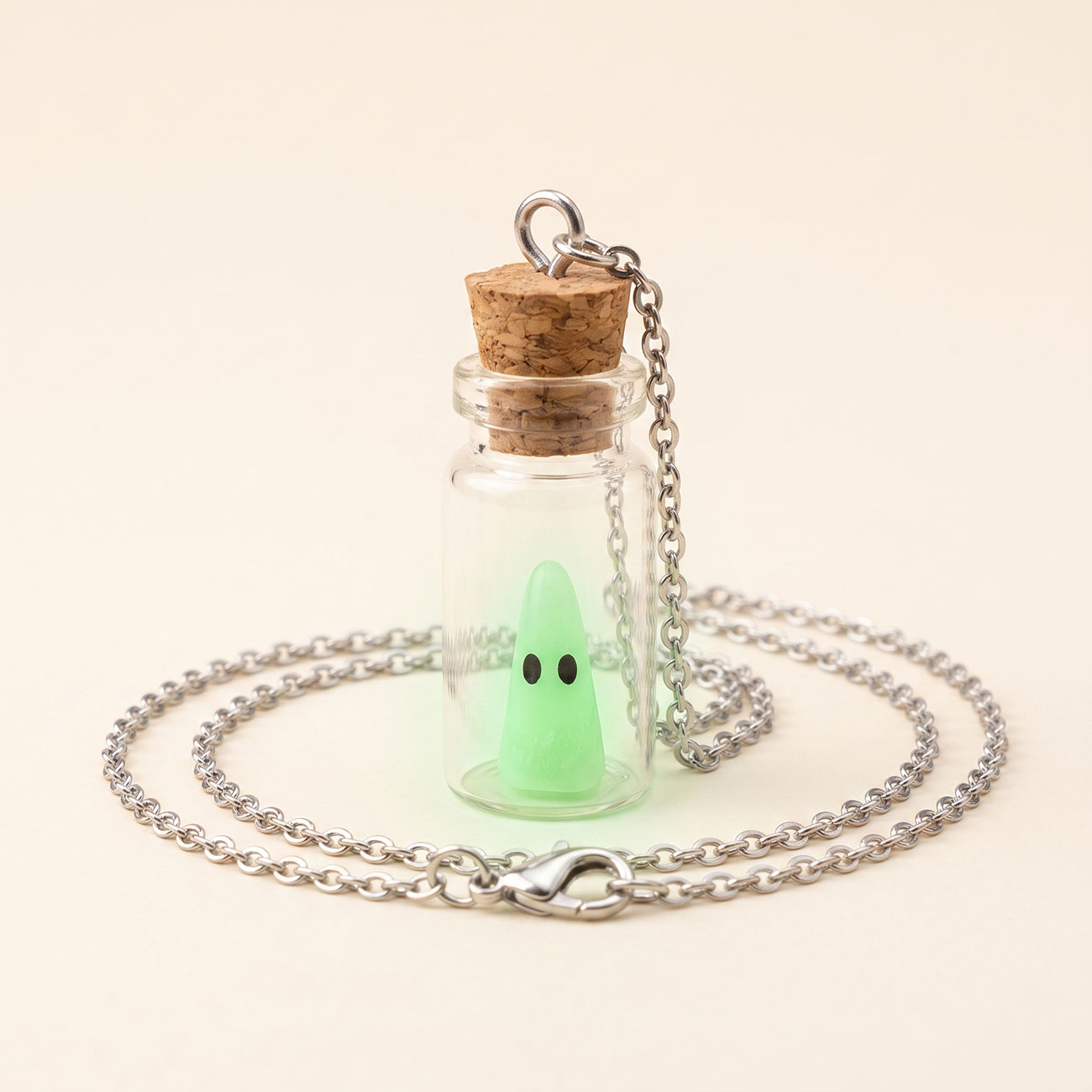 Glow in the Dark Ghost Bottle Necklace — marketing