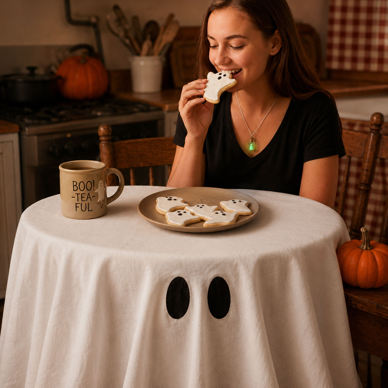 Glow in the Dark Ghost Bottle Necklace — marketing