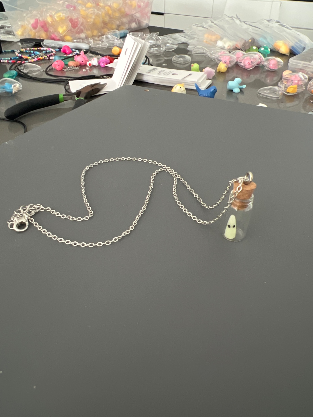 Glow in the Dark Ghost Bottle Necklace — marketing