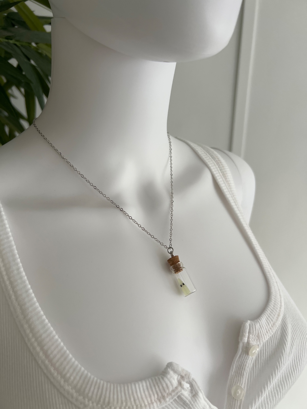 Glow in the Dark Ghost Bottle Necklace — marketing