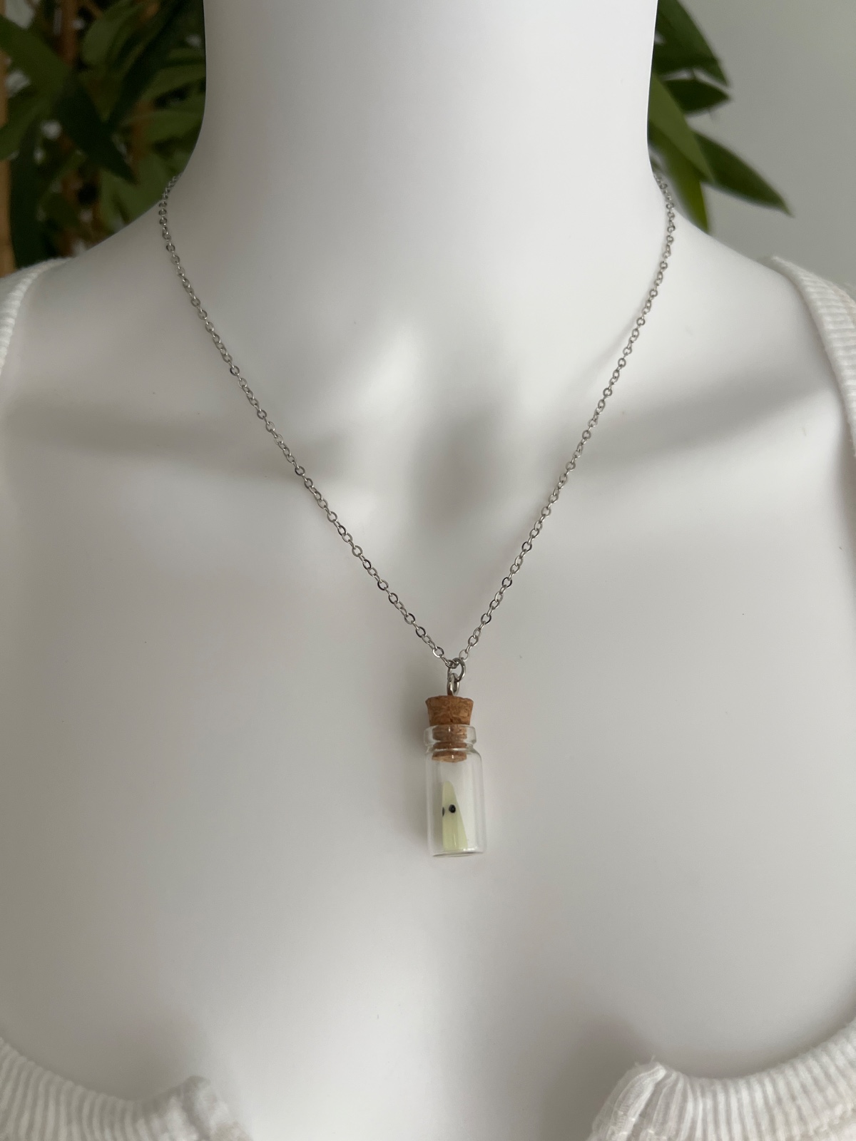 Glow in the Dark Ghost Bottle Necklace — marketing