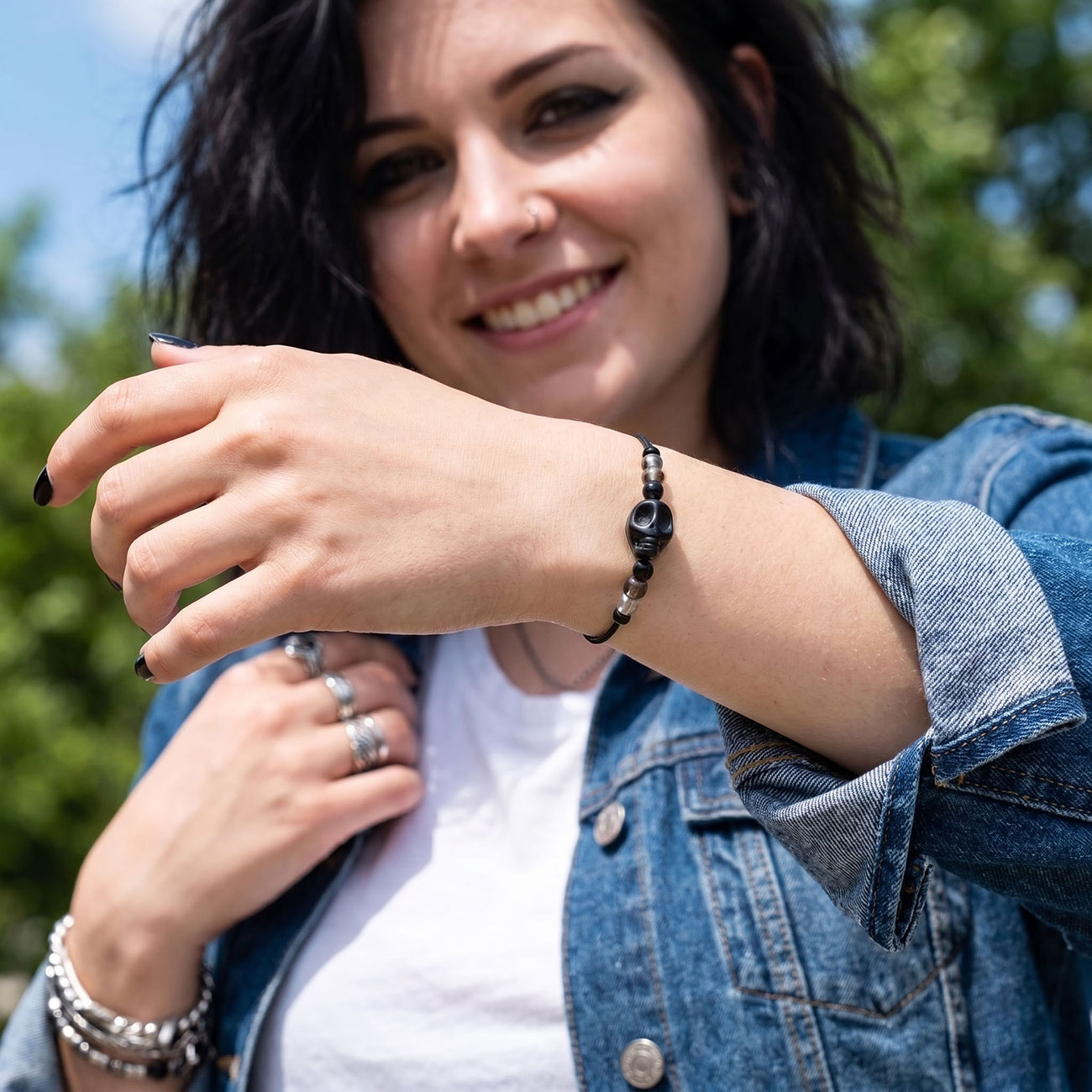 Skull Bracelet • Black — marketing