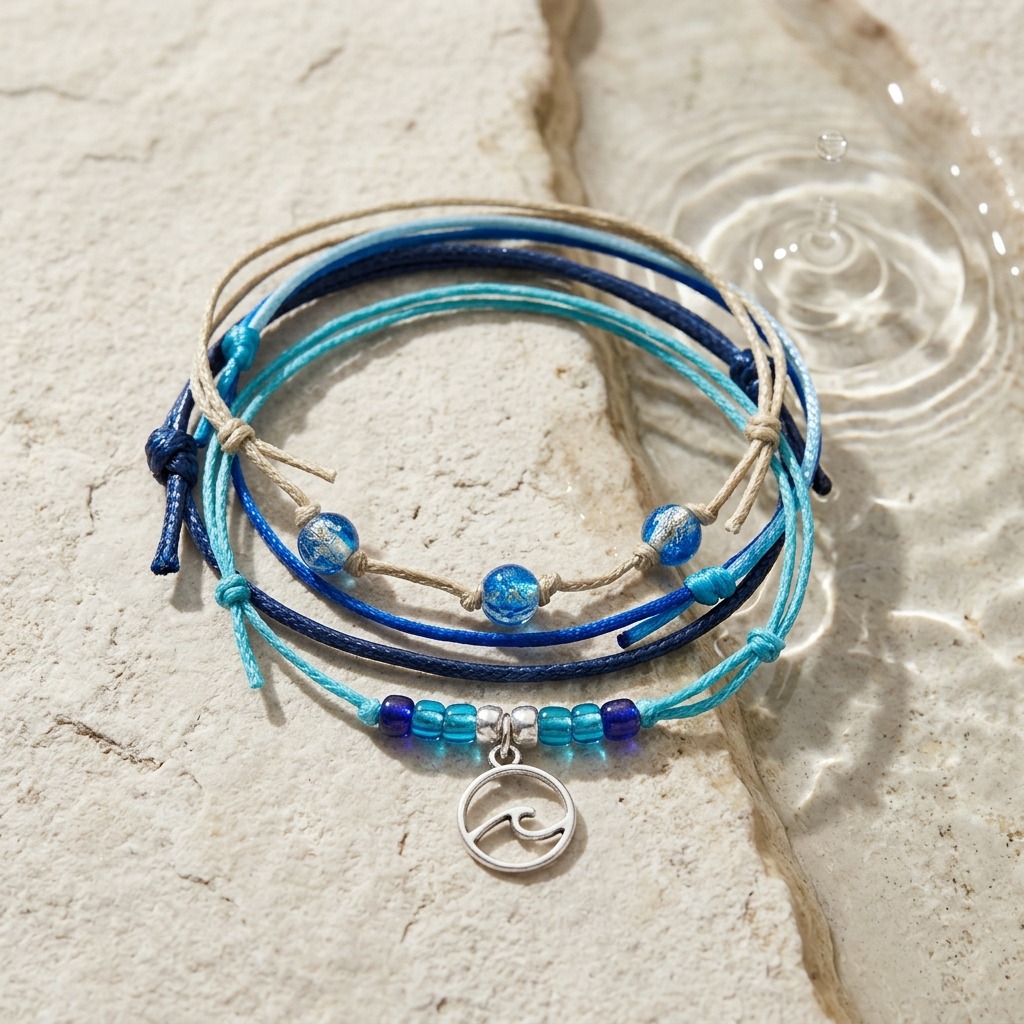 Your ocean-loving style gets a fresh splash with this four-piece Wave Bracelet Style Pack