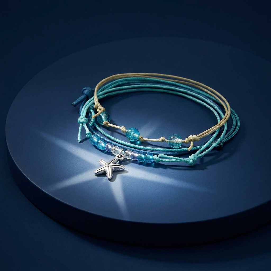 Your coastal style gets a shining moment with the Starfish Bracelet Style Pack and its silver-tone starfish charm