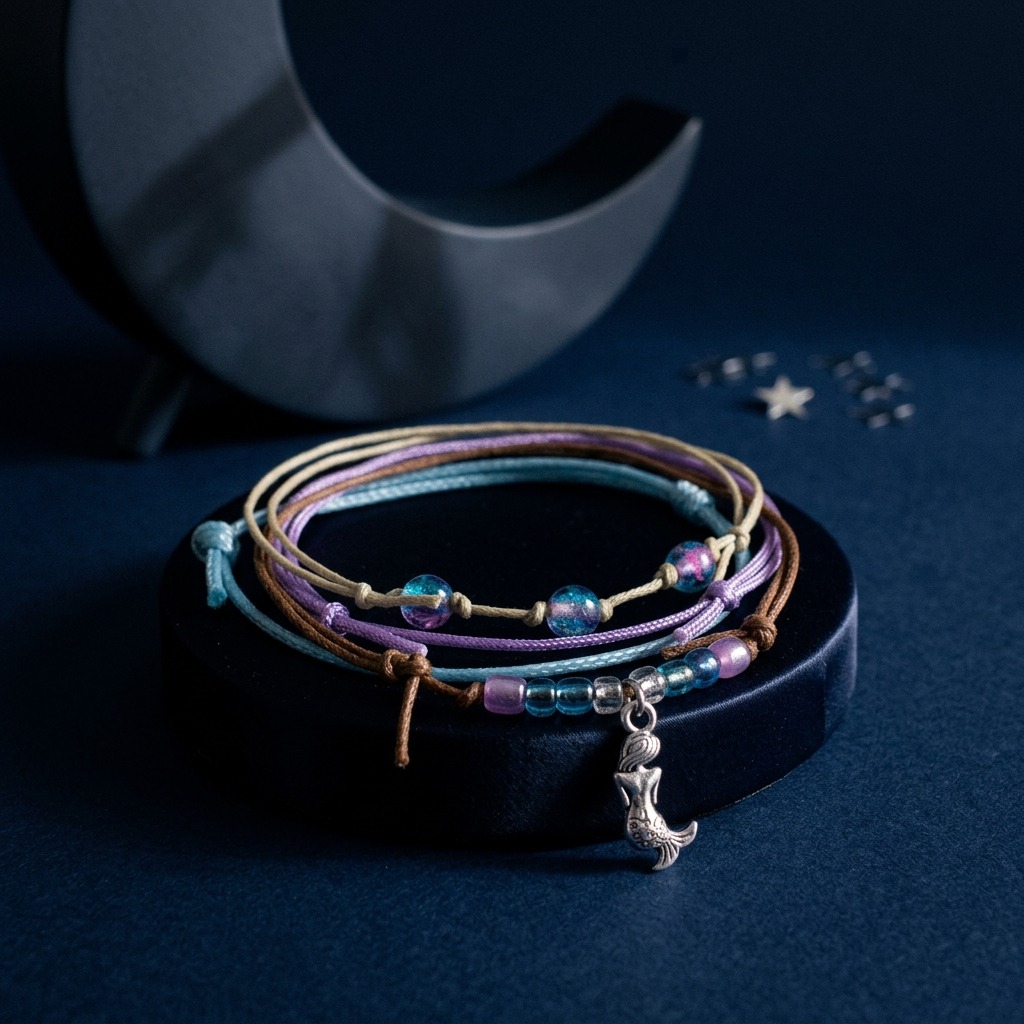 Your Mermaid Bracelet Style Pack adds a dreamy ocean twist to your jewelry collection with four adjustable bracelets and a si