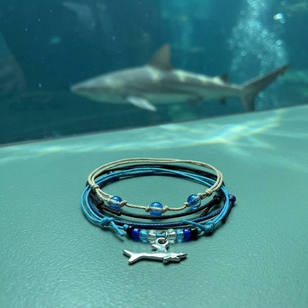 Your Shark Bracelet Style Pack celebrates your connection to marine life with a silver-tone shark charm and four adjustable b