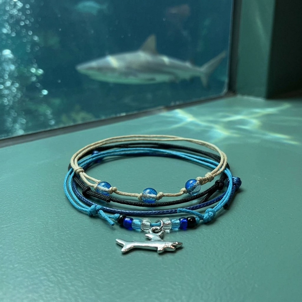 Your Shark Bracelet Style Pack celebrates your connection to marine life with a silver-tone shark charm and four adjustable b