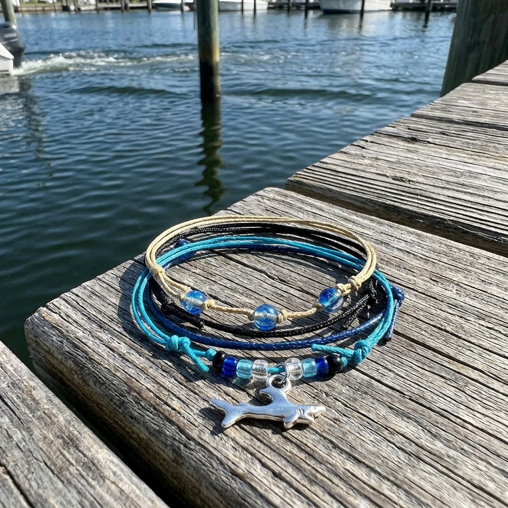 Your Shark Bracelet Style Pack brings a little ocean excitement to your coastal adventures with its silver-tone shark charm a
