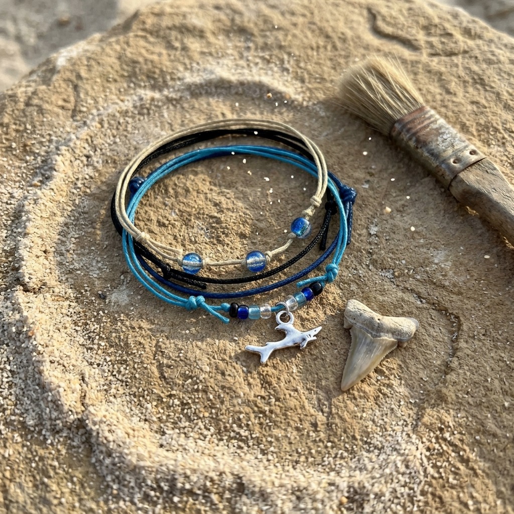 Your Shark Bracelet Style Pack is a fun way to celebrate your love of shark teeth and ocean discoveries with a silver-tone sh