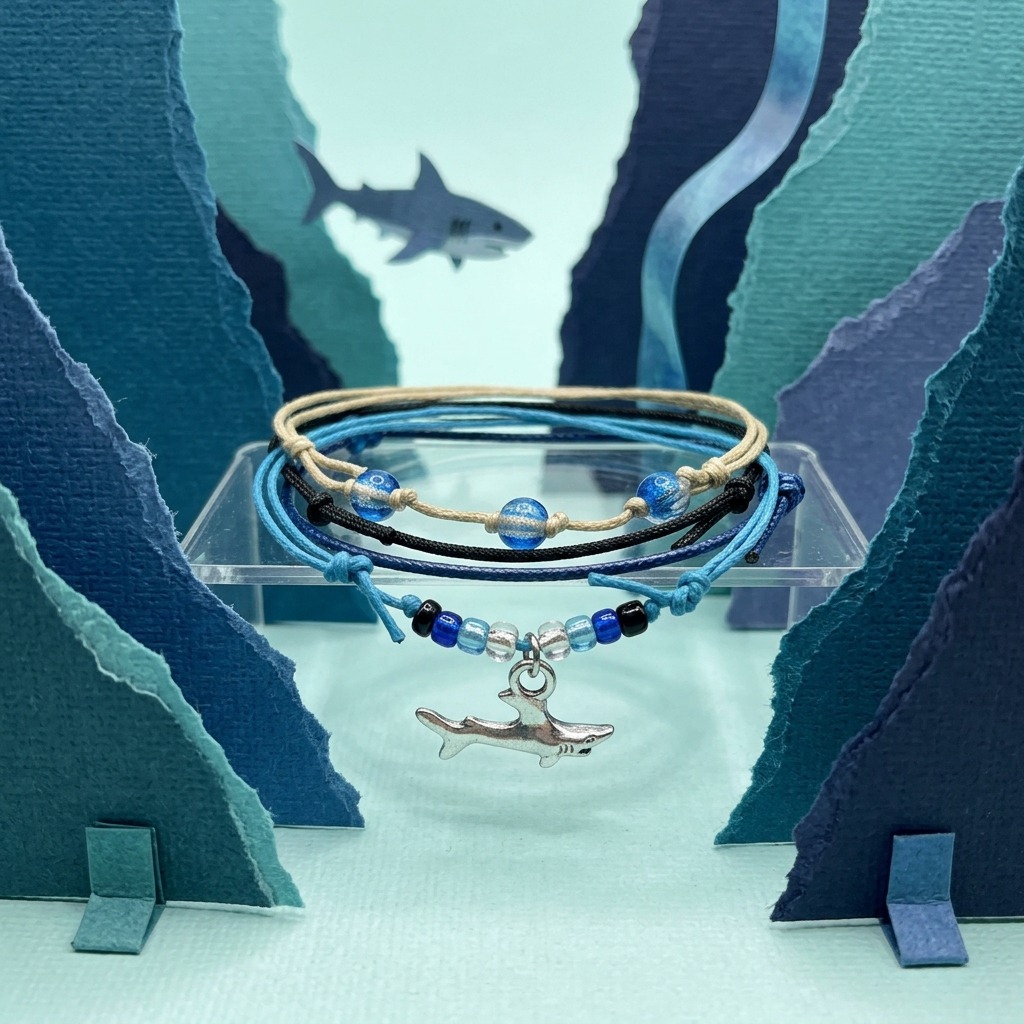 Your Shark Bracelet Style Pack captures the excitement of shark encounters with a silver-tone shark charm and a coordinated f