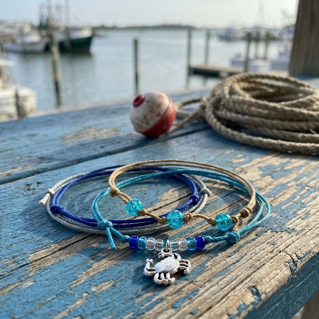 You can keep the feeling of your favorite fishing village close with this Crab Bracelet Style Pack featuring four adjustable