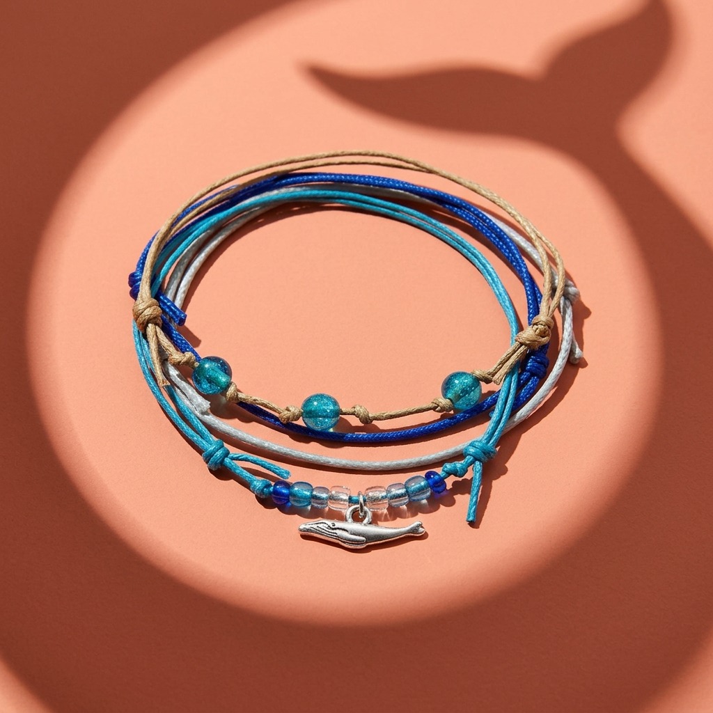 Your Whale Bracelet Style Pack adds a playful whale fluke to your stack with its silver-tone charm