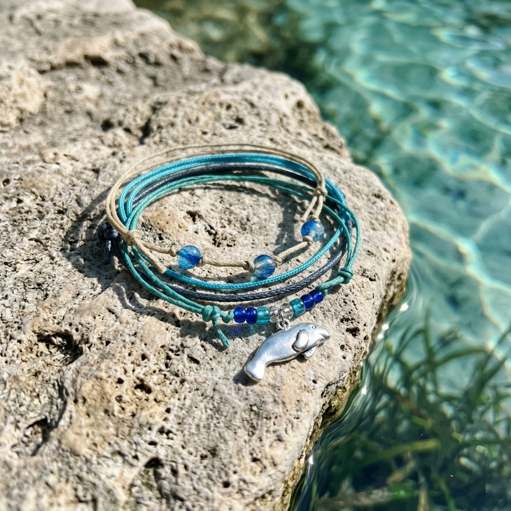 Keep the feeling of Florida springs close with a Manatee Bracelet Style Pack inspired by your favorite warm-water adventures