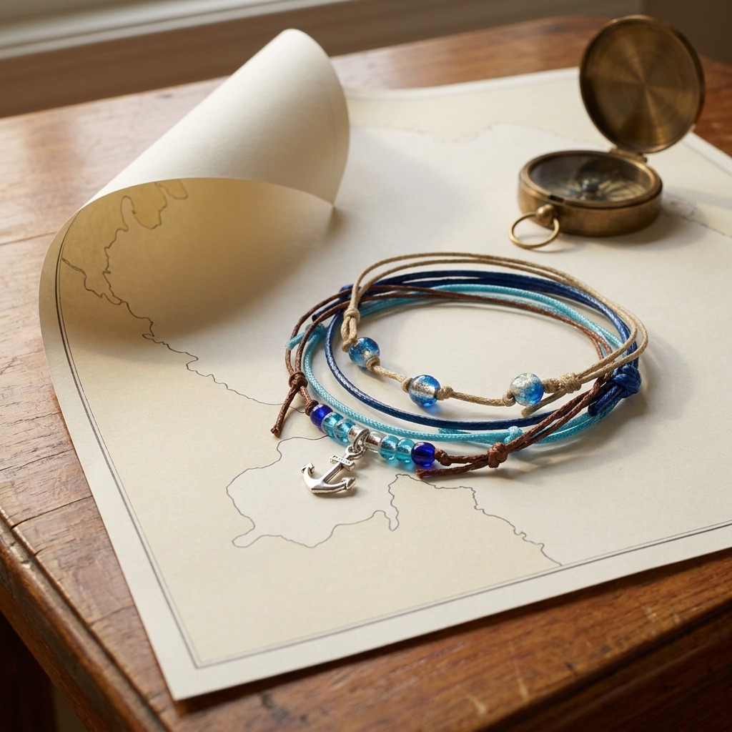 Your Anchor Bracelet Style Pack celebrates the places that feel like home with four adjustable bracelets and a silver-tone an