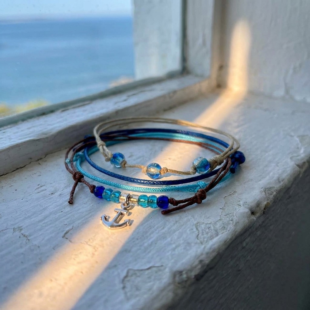 Your Anchor Bracelet Style Pack brings lighthouse-trip memories into everyday style with its four coastal-colored bracelets