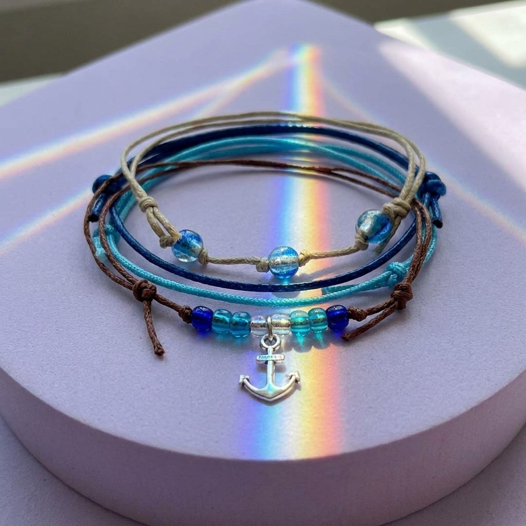 Your Anchor Bracelet Style Pack gives your everyday look a personal touch with four adjustable bracelets and a silver-tone an