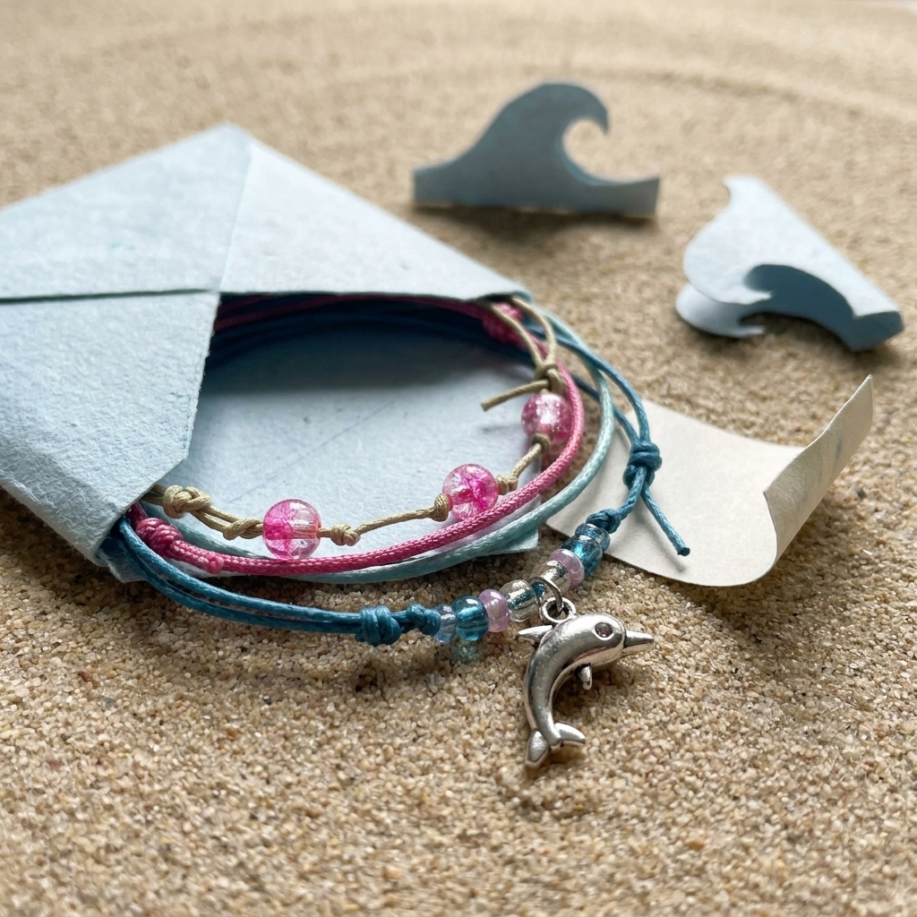 Find a little ocean-inspired surprise with the Dolphin Bracelet Style Pack Pink, a four-bracelet stack with a playful silver-