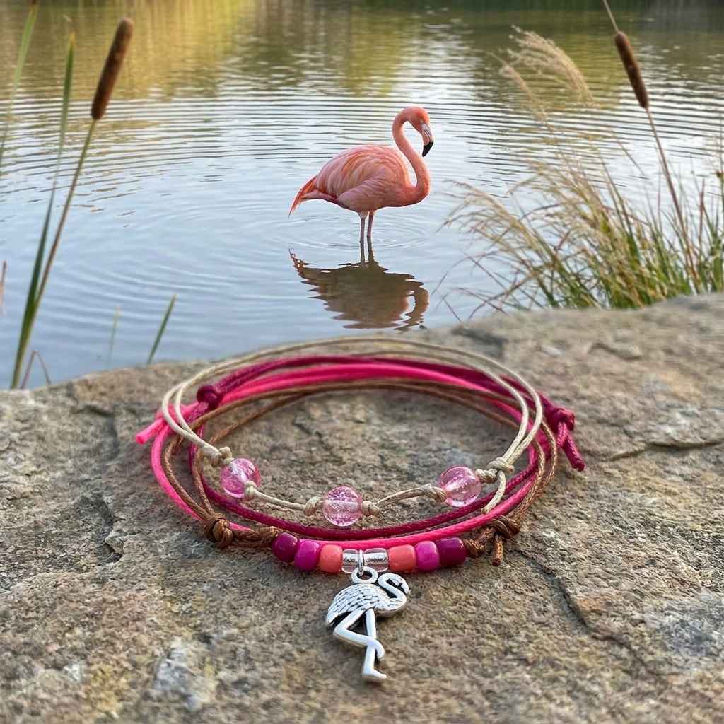 You can show off your playful side with the Flamingo Bracelet Style Pack and its silver-tone flamingo charm standing on one l