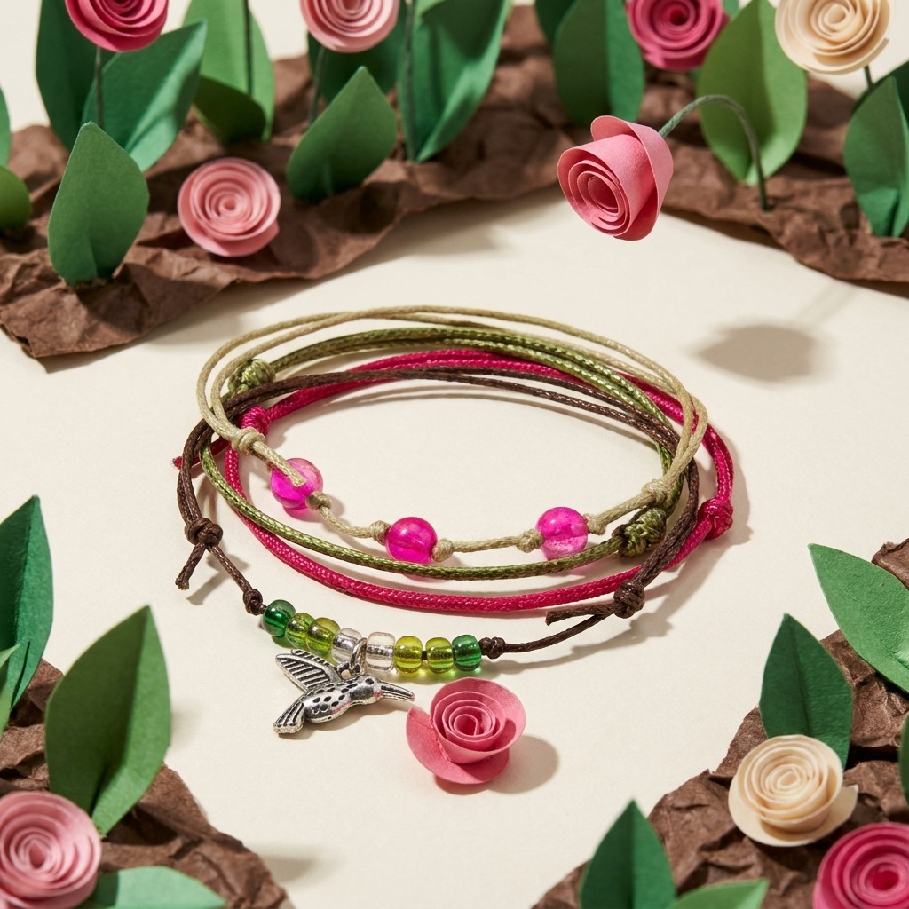 Let your love of hummingbird gardens show with a colorful bracelet set featuring a silver-tone hummingbird charm
