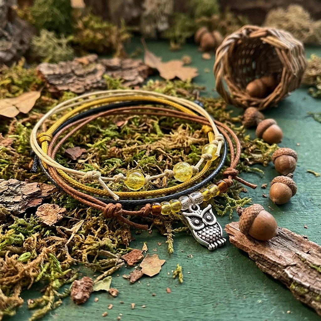 Your Owl Bracelet Stack brings a little woodland mischief to your jewelry collection with four adjustable bracelets and an ad