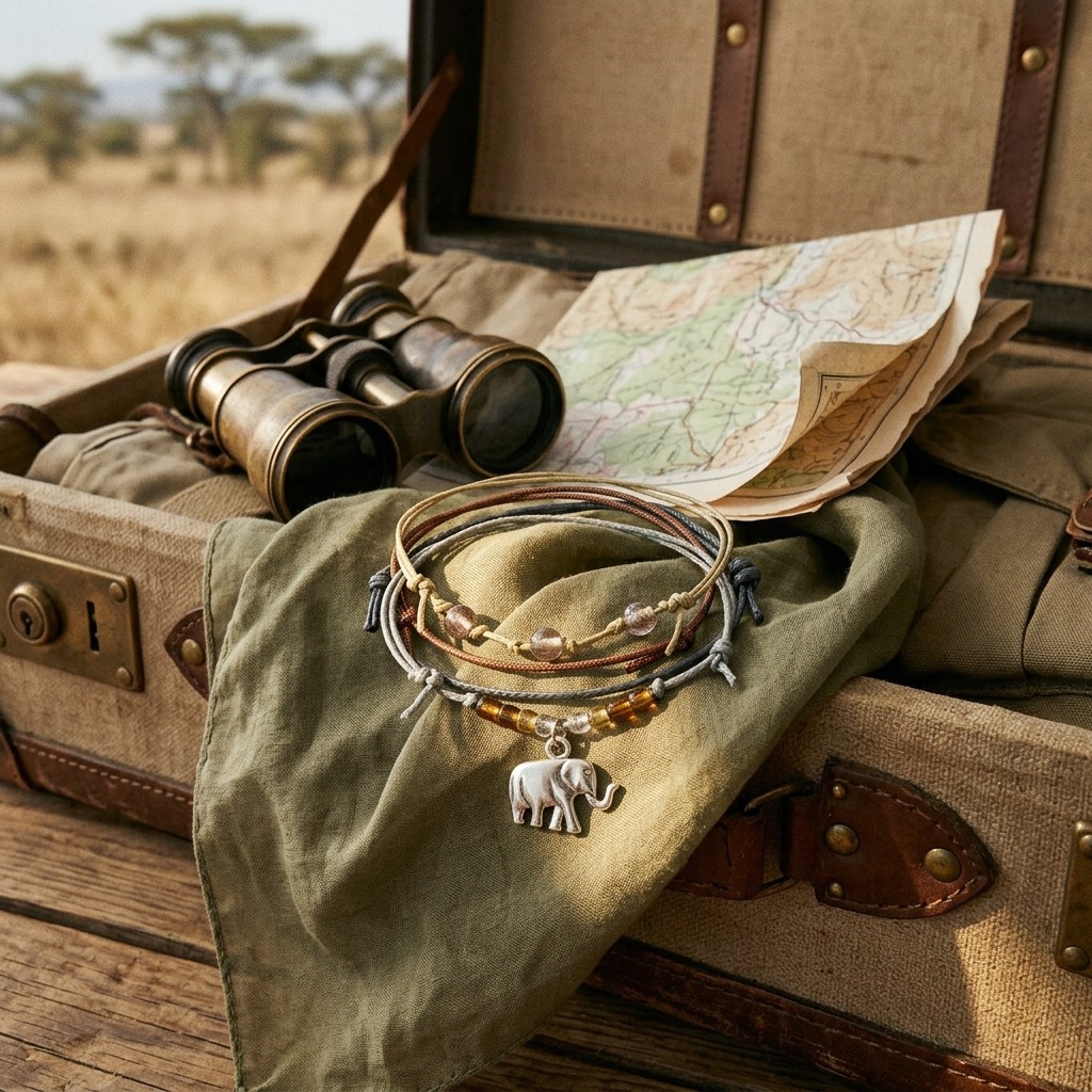 Your next safari-inspired look is ready to roll with this four-piece Elephant Bracelet Style Pack