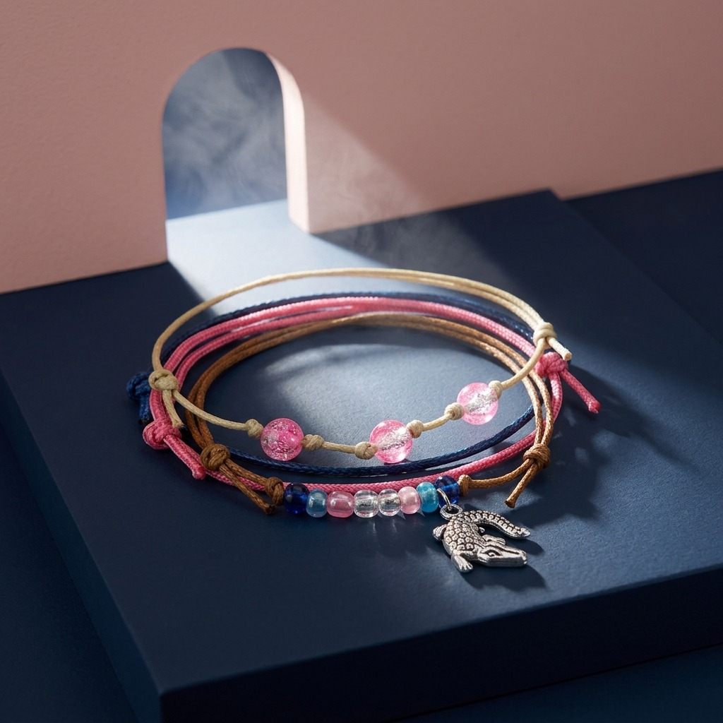 Bring a little gator personality to your everyday style with this pink Alligator Bracelet Style Pack