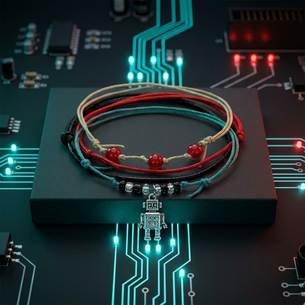 Your Robot Bracelet Style Pack gives technology lovers a fun way to wear their favorite obsession with four adjustable bracel