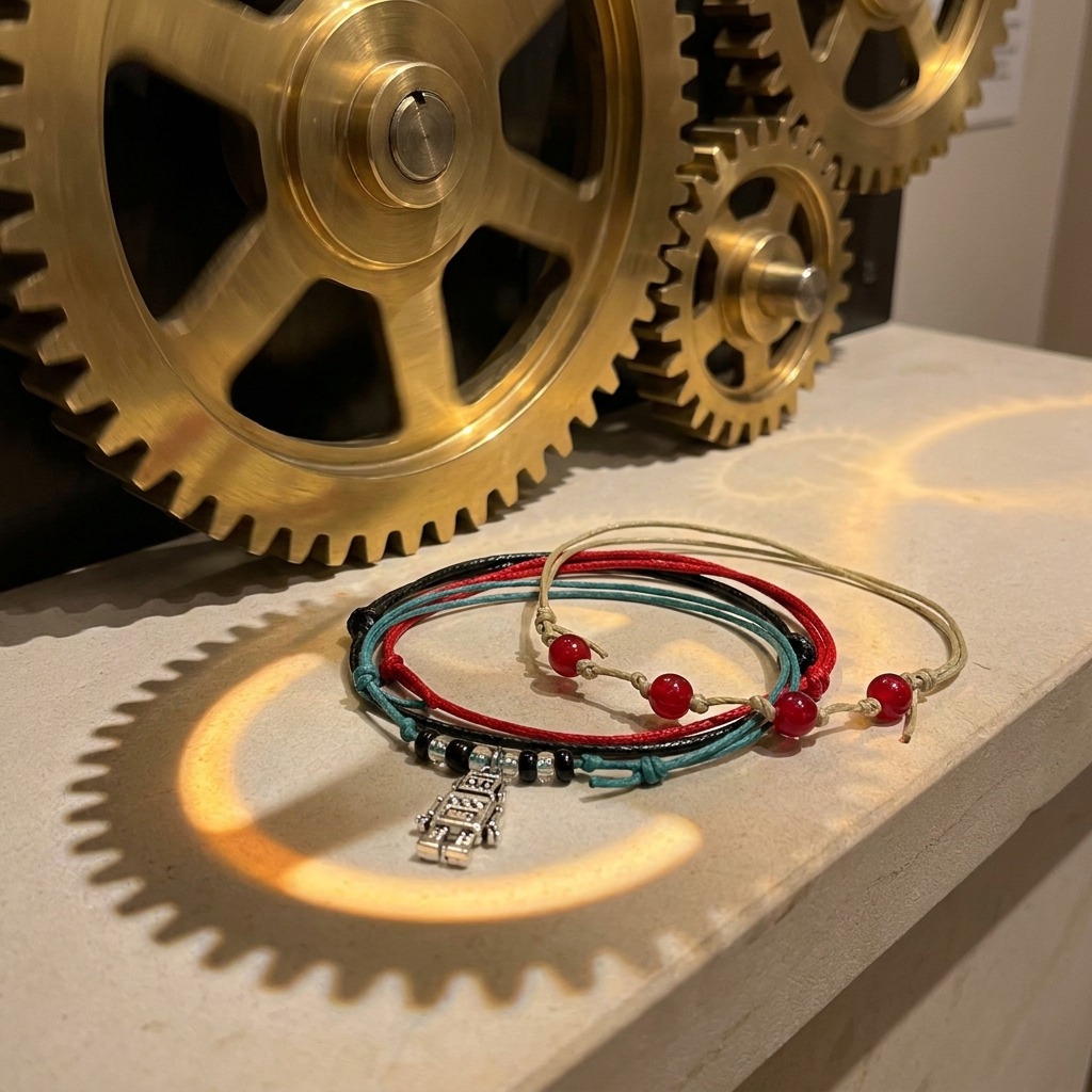 Your Robot Bracelet Style Pack adds a playful spin to your science museum memories with its silver-tone robot charm and color