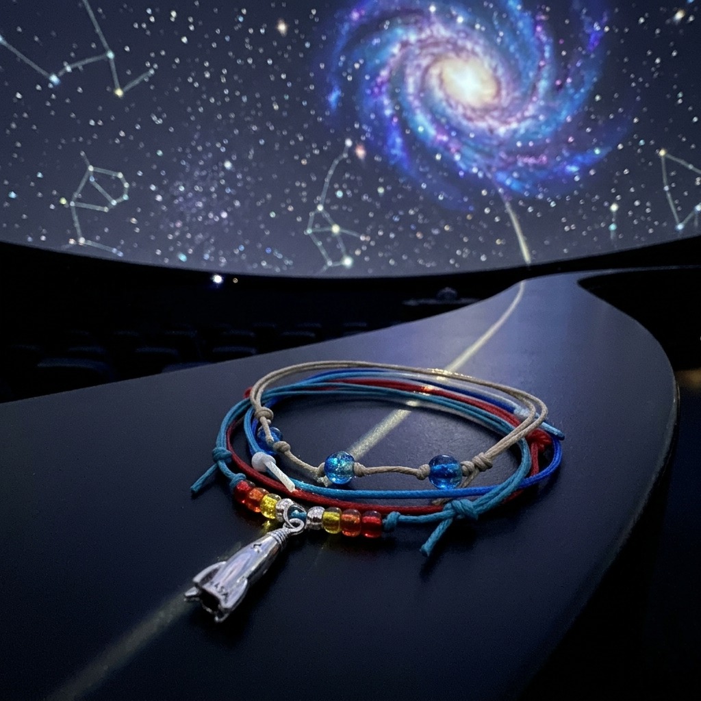 Your Rocket Bracelet Style Pack is ready for a night under the stars with four adjustable bracelets in blue, red and beige