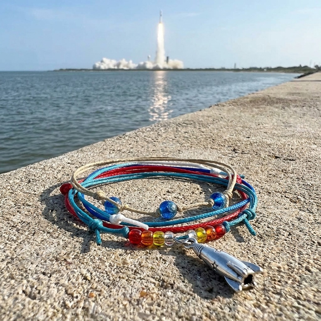 Your Rocket Bracelet Style Pack brings a little Space Coast excitement to your everyday stack with four colorful adjustable b